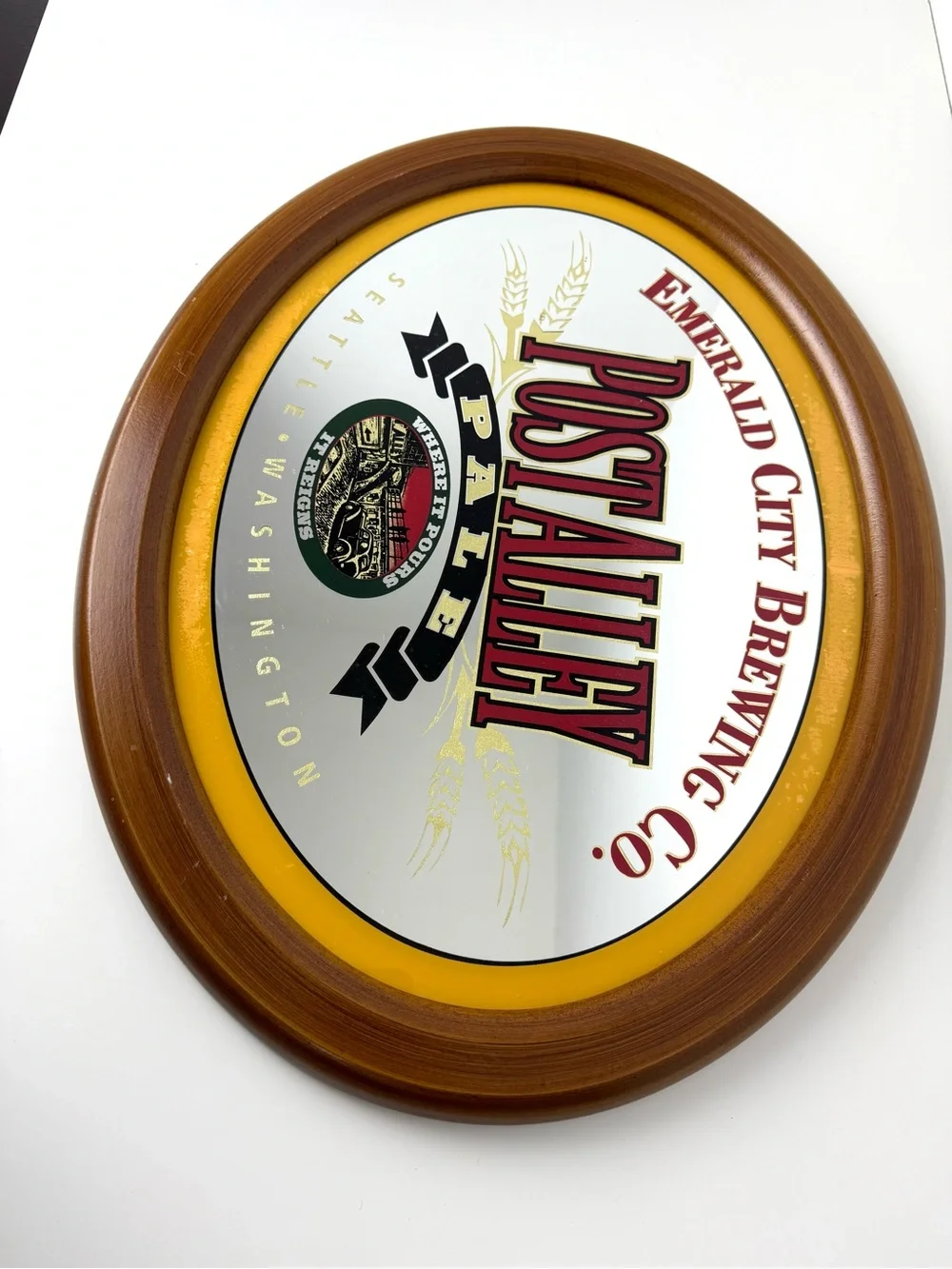 Emerald City Brewing Post Alley Beer Mirror Sign
